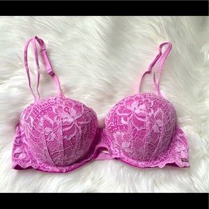 Victoria’s secret pink lace date push up bra 36C